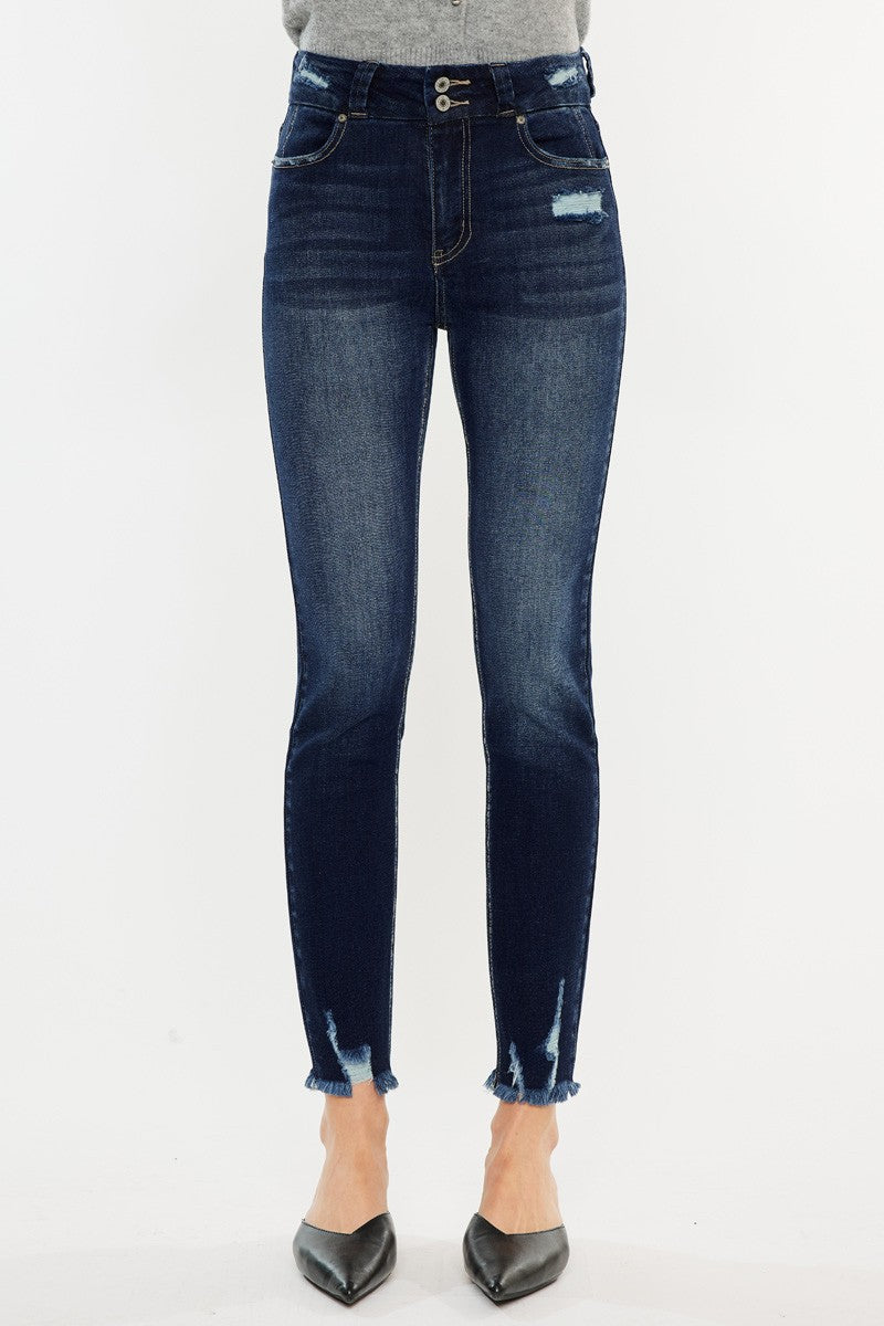 RS: Kancan Full Size Cat's Whiskers Raw Hem High Waist Jeans
