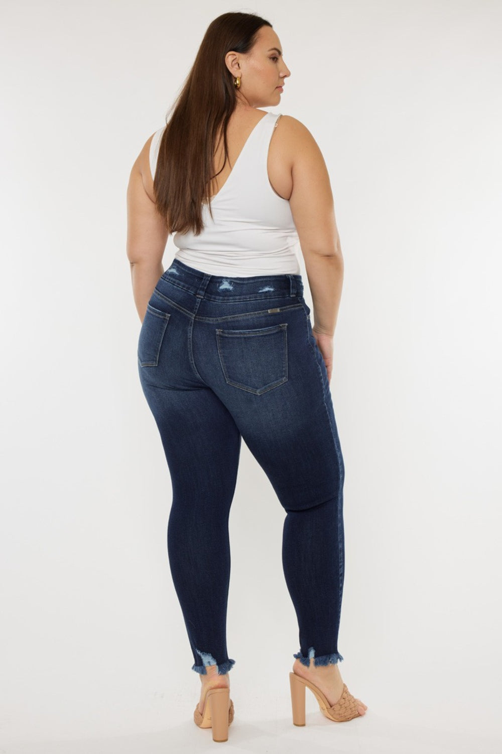 RS: Kancan Full Size Cat's Whiskers Raw Hem High Waist Jeans