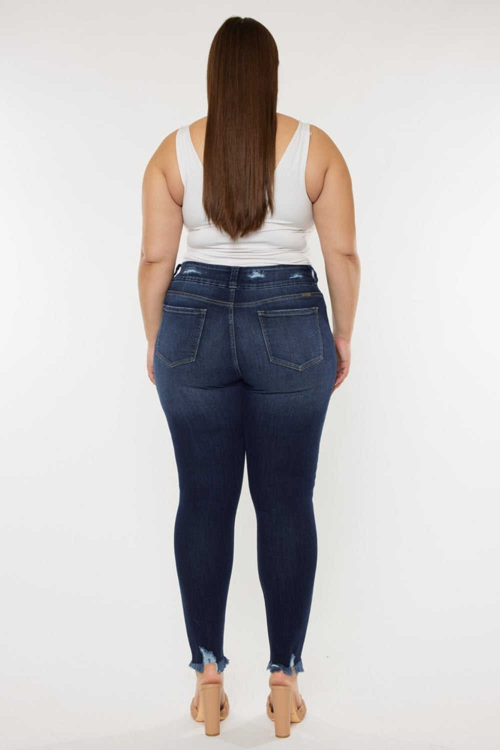 RS: Kancan Full Size Cat's Whiskers Raw Hem High Waist Jeans