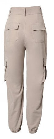 High Waist Pocket Design Cargo Pants