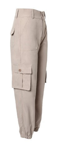 High Waist Pocket Design Cargo Pants