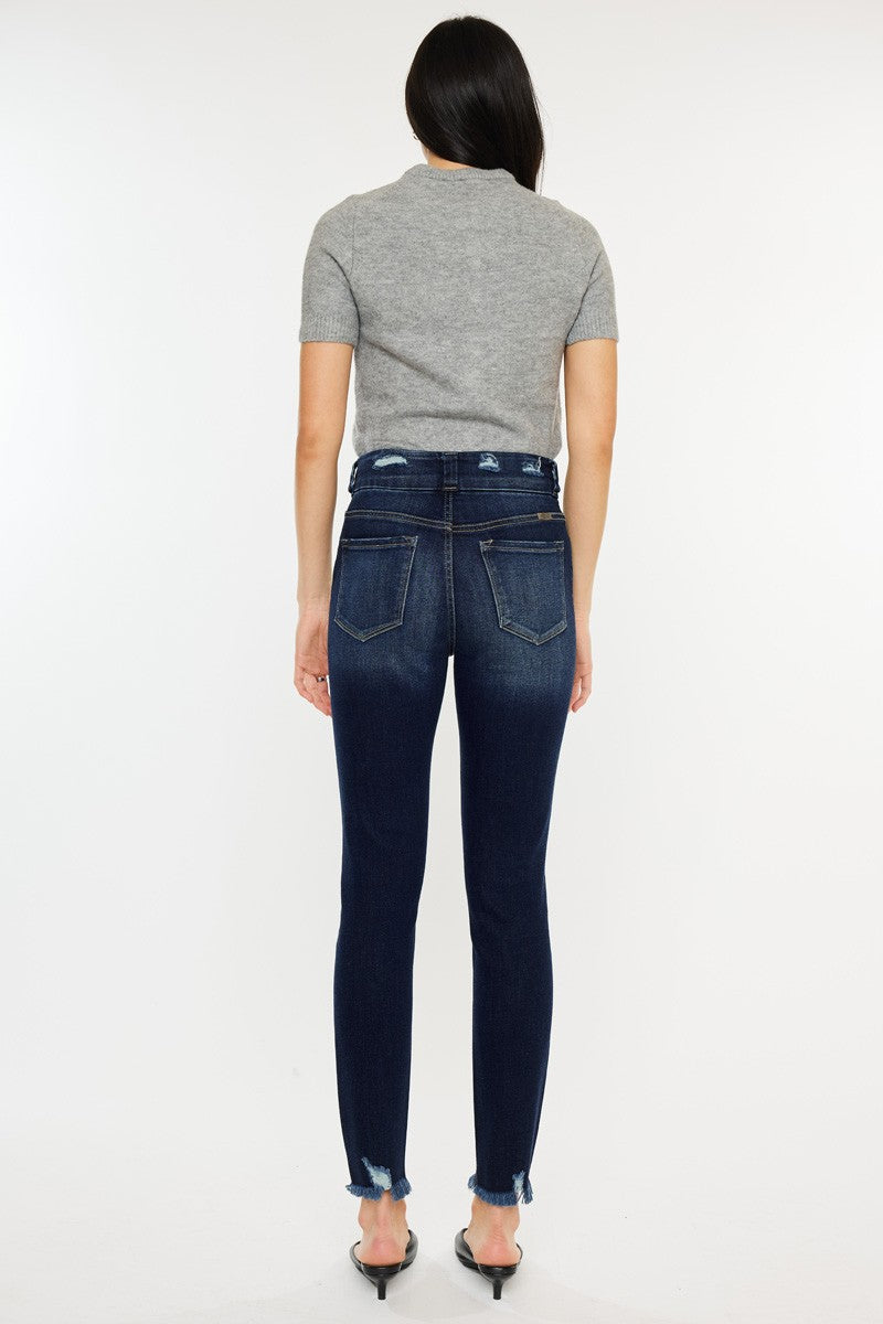 RS: Kancan Full Size Cat's Whiskers Raw Hem High Waist Jeans