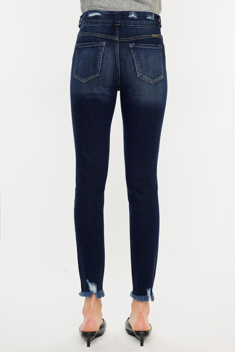 RS: Kancan Full Size Cat's Whiskers Raw Hem High Waist Jeans