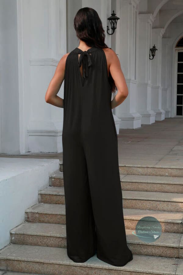 RS: Double Take Full Size Tie Back Cutout Sleeveless Jumpsuit Jumpsuits & Rompers
