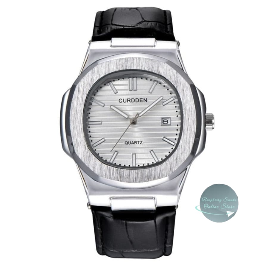 Curdden Men's Luxury Quartz Leather Watch Raspberry Smoke Online Store