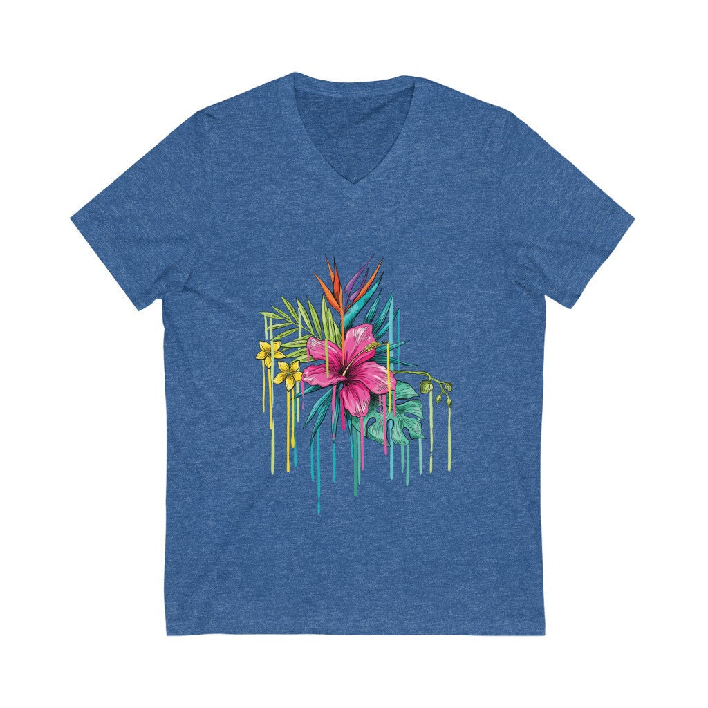 Unisex Jersey Short Sleeve V-Neck Tee Raspberry Smoke Online Store