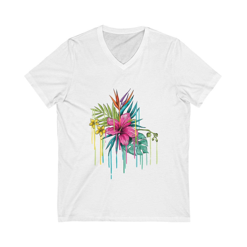 Unisex Jersey Short Sleeve V-Neck Tee Raspberry Smoke Online Store