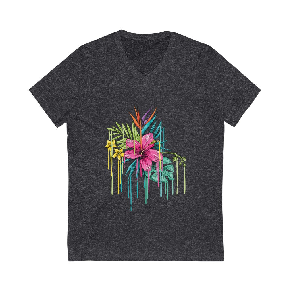 Unisex Jersey Short Sleeve V-Neck Tee Raspberry Smoke Online Store