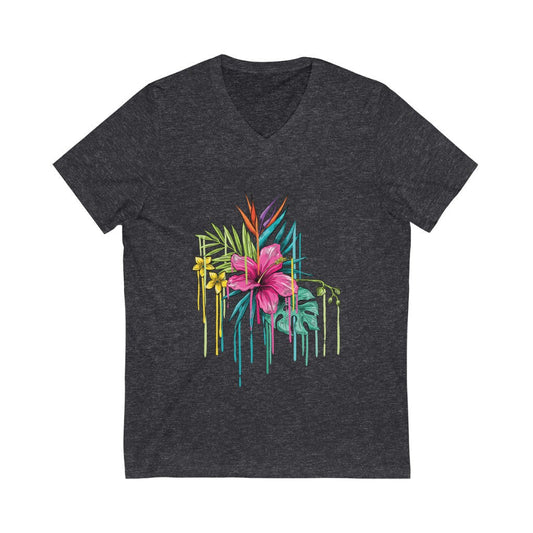 Unisex Jersey Short Sleeve V-Neck Tee Raspberry Smoke Online Store