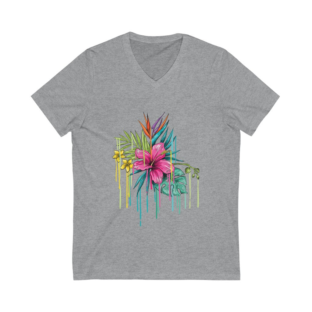 Unisex Jersey Short Sleeve V-Neck Tee Raspberry Smoke Online Store