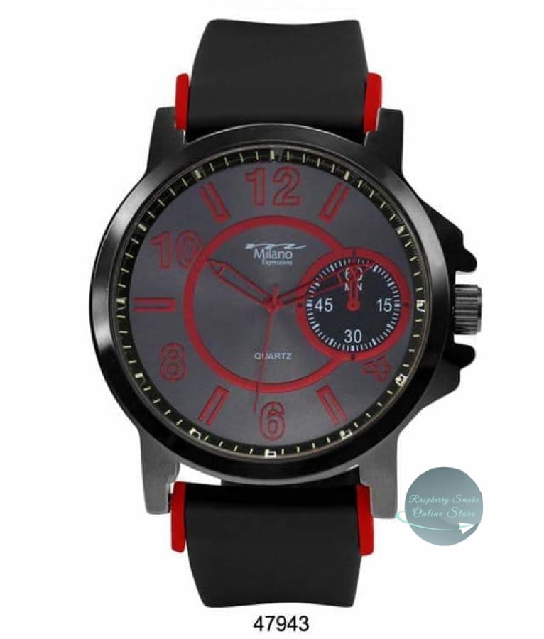 50MM Milano Expressions Silicon Band Watch Raspberry Smoke Online Store