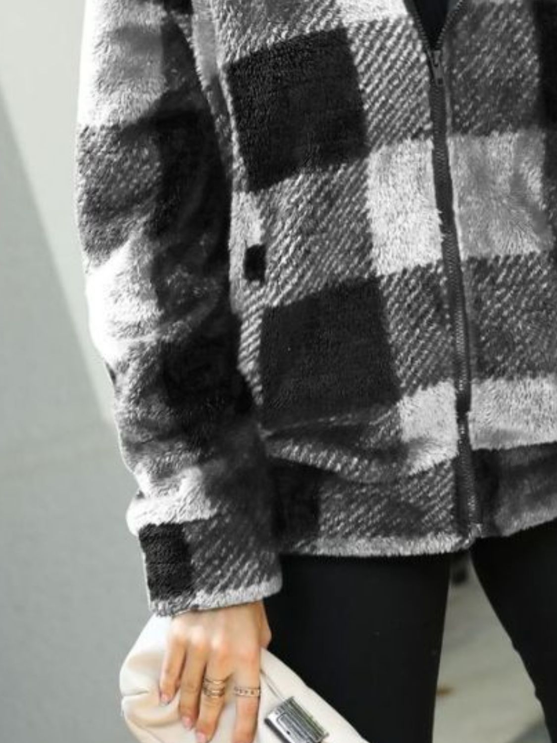 RS: Plaid Zip-Up Collared Jacket