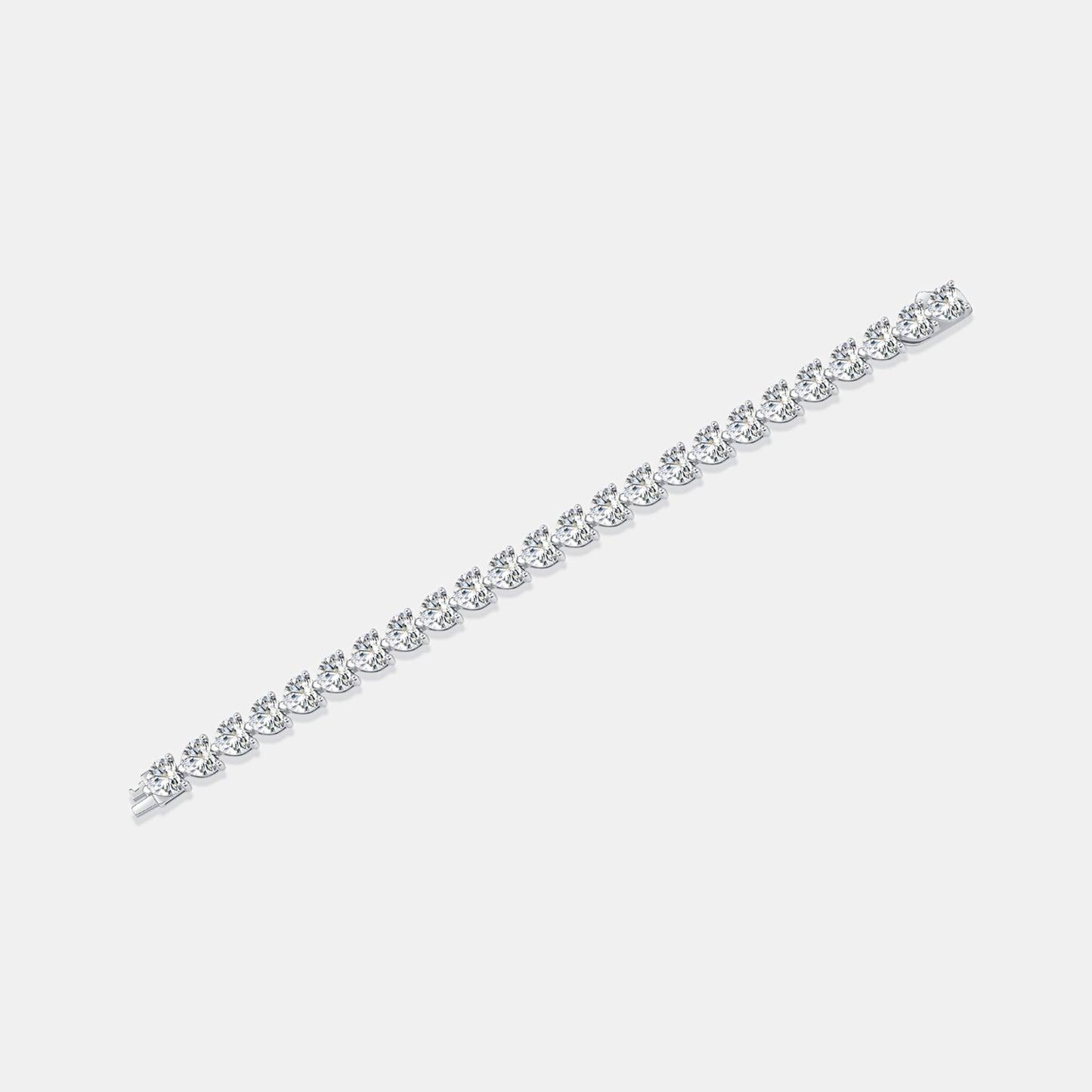 24-Carat Moissanite 925 Sterling Silver Heart Bracelet