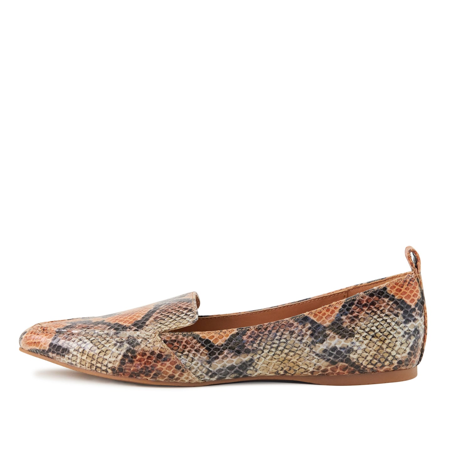 Women's Flat Socialite Orange Snake Skin Shoe