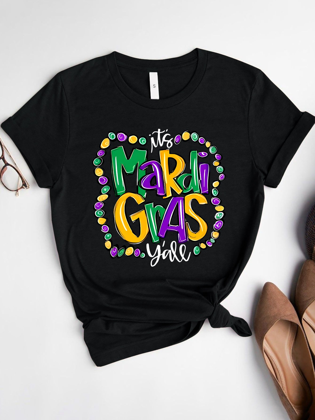 RS: IT'S MARDI GRAS Y'ALL Round Neck T-Shirt