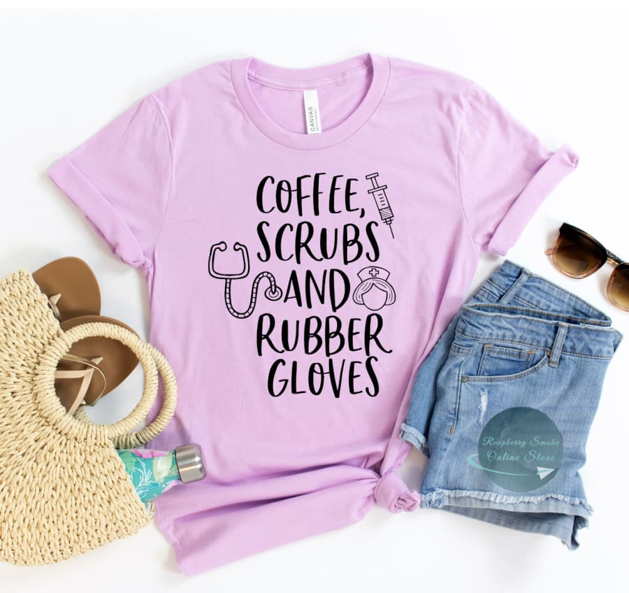 Coffee Scrubs And Rubber Gloves T-shirt Raspberry Smoke Online Store