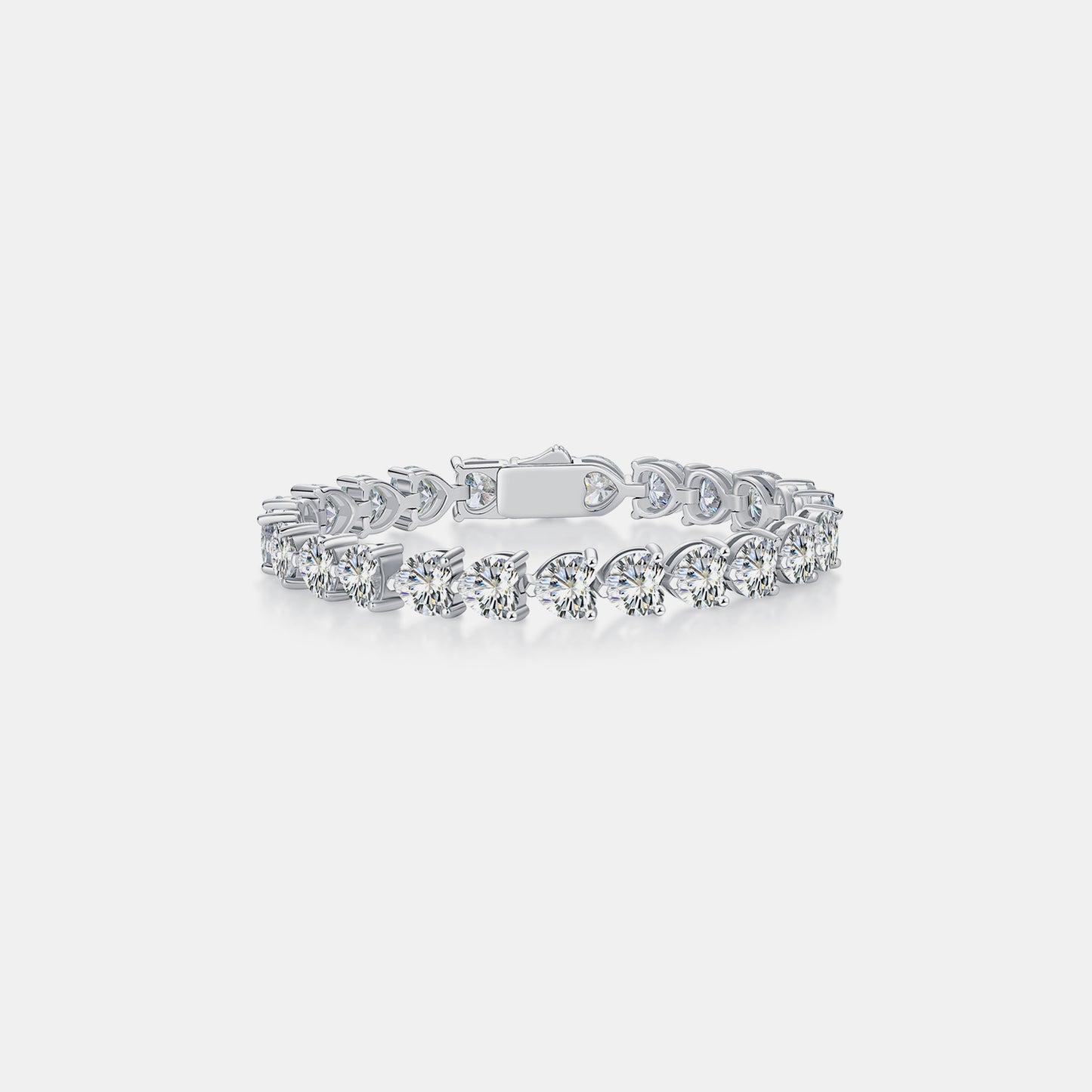 24-Carat Moissanite 925 Sterling Silver Heart Bracelet