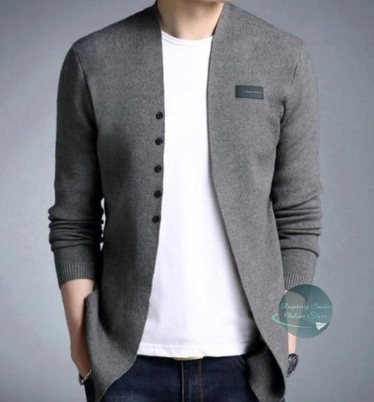 Men's Slim Fit Jacket with Button Design Raspberry Smoke Online Store