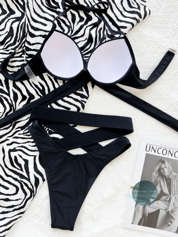 RS: Crisscross Halter Neck Bikini Set - Women Swimwear