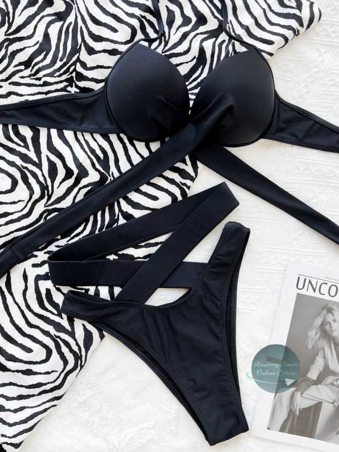 RS: Crisscross Halter Neck Bikini Set - Women Swimwear