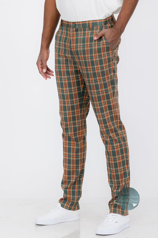 RS: Plaid Slim Fit Trouser Pants 30 Men Clothing