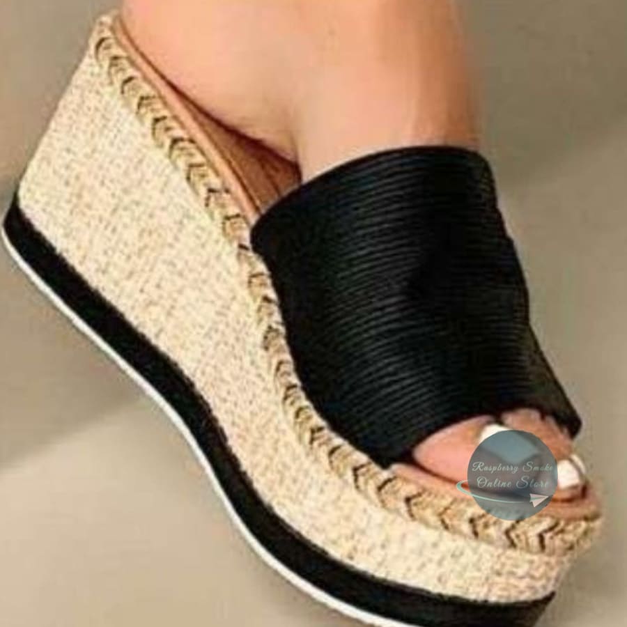 RS: PU Leather Open Toe Sandals - Sandals