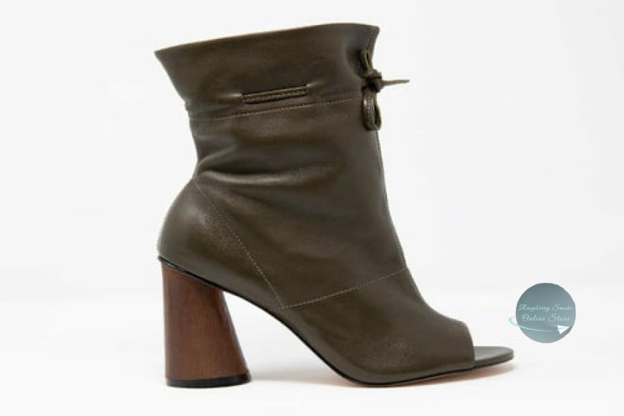 Shaz Self-Tie Leather Boots Raspberry Smoke Online Store