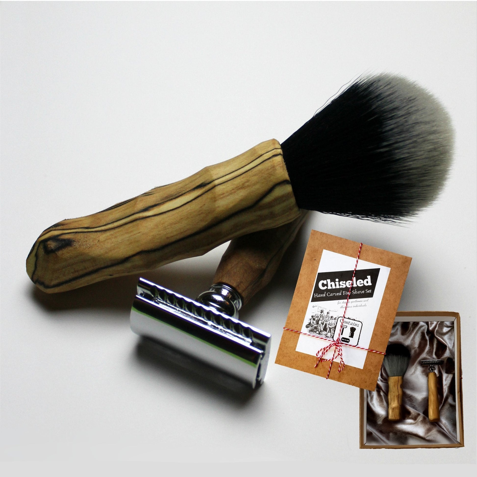 Chiseled Safety Razor & Shaving Brush Combo Set Raspberry Smoke Online Store