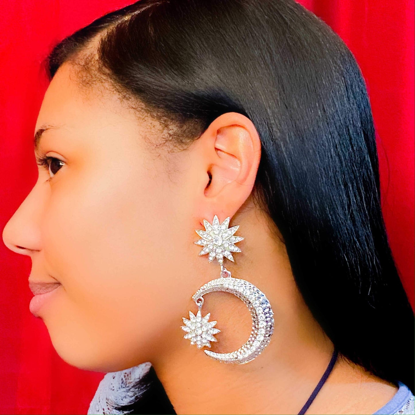 Jada's Crescent Moon Earrings Raspberry Smoke Online Store