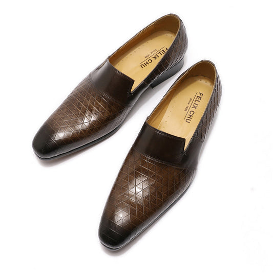 Men Genuine Leather Dress Shoes Raspberry Smoke Online Store