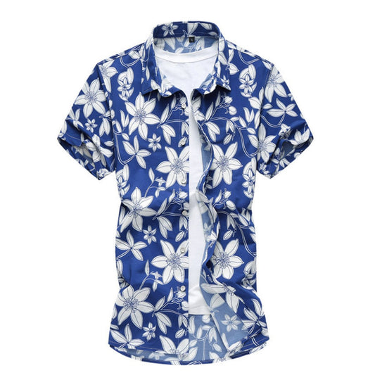 Men's Short Sleeve Floral Shirt Raspberry Smoke Online Store