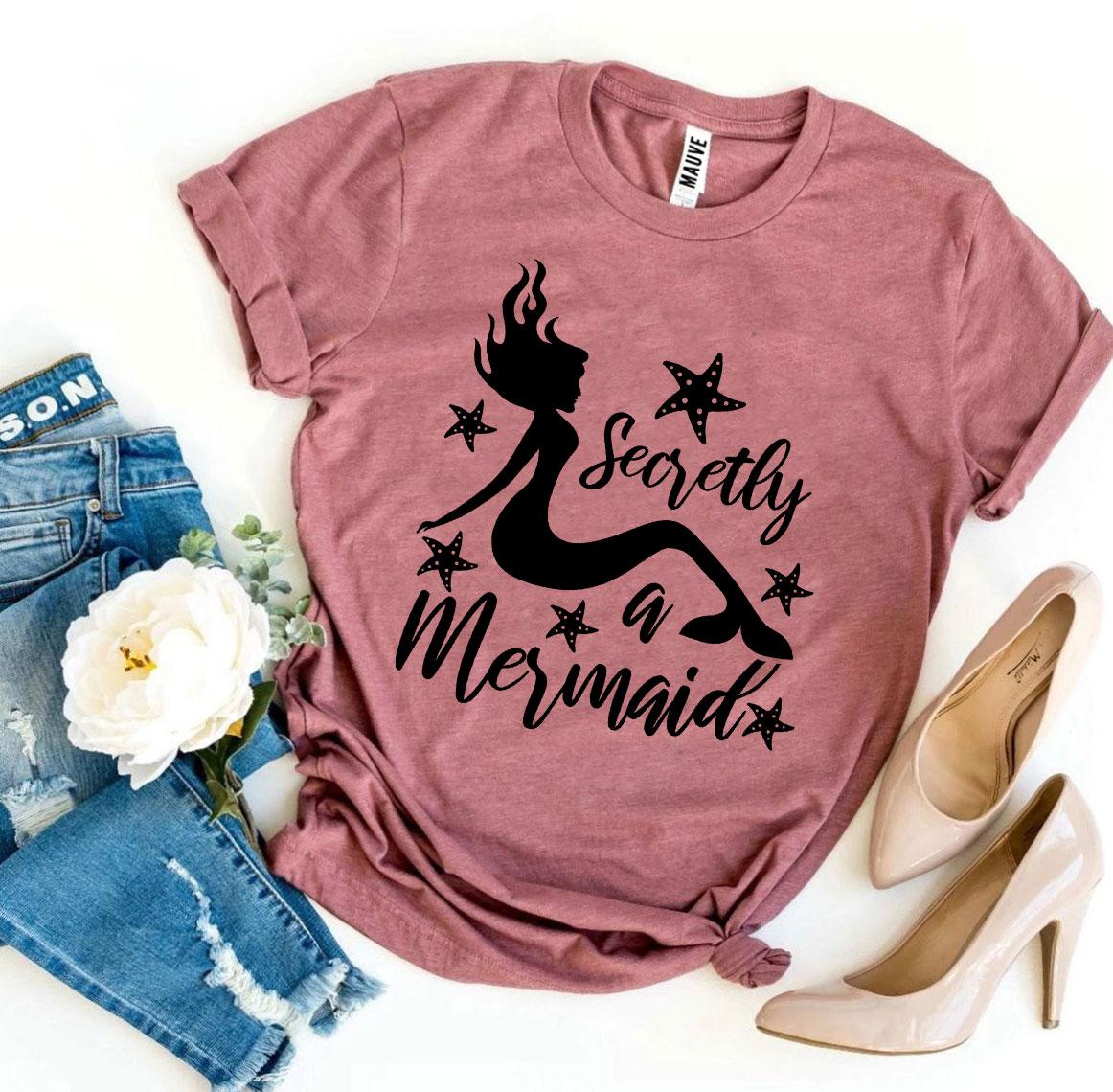 Secretly a Mermaid T-shirt Raspberry Smoke Online Store
