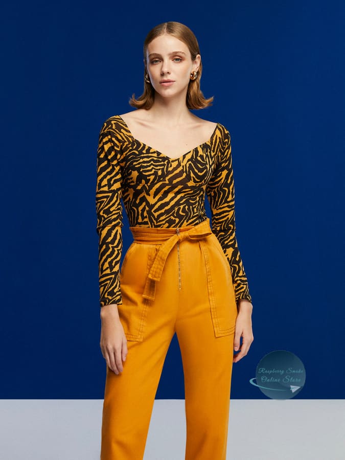 Tiger Print Bodysuit Raspberry Smoke Online Store
