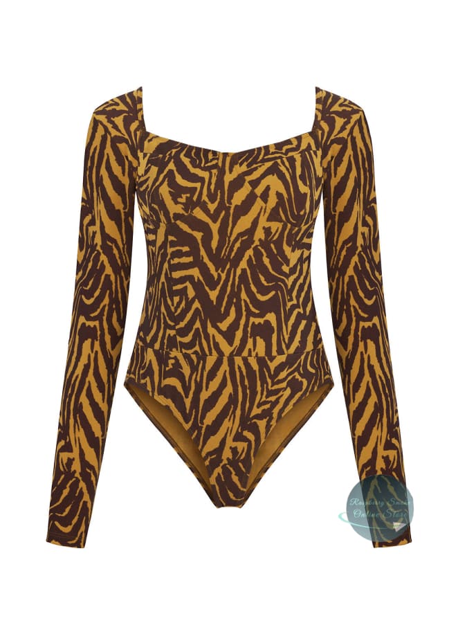 Tiger Print Bodysuit Raspberry Smoke Online Store